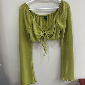 Wild Fable Olive Ribbed Blouse